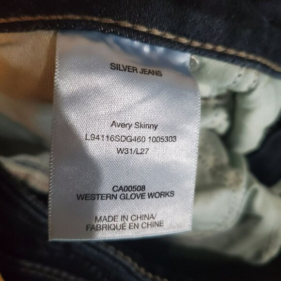 Silver Jeans Womens 31 Dark Blue Avery Skinny Stretch Denim - Picture 3 of 10